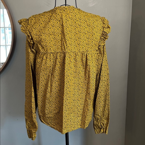 Nation LTD Tilly A Line Ruffle Top In Citrine Floral Size L - Picture 6 of 8